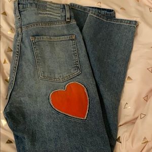 Cropped heart revice jeans